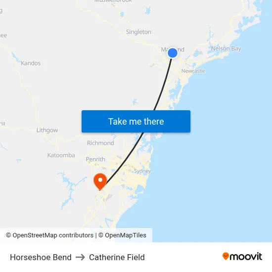 Horseshoe Bend to Catherine Field map