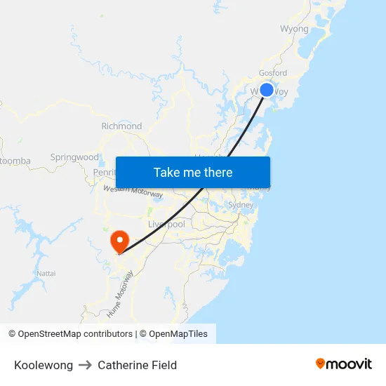 Koolewong to Catherine Field map