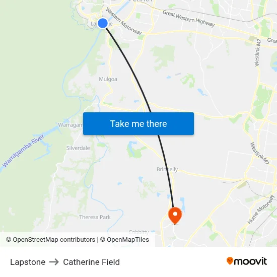 Lapstone to Catherine Field map