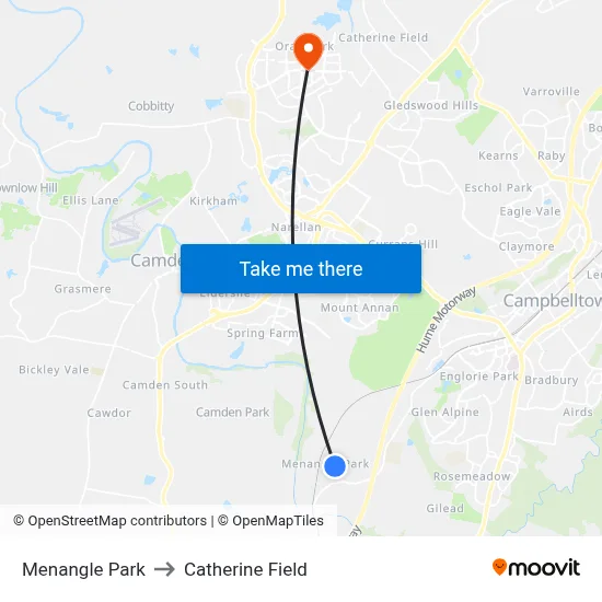 Menangle Park to Catherine Field map