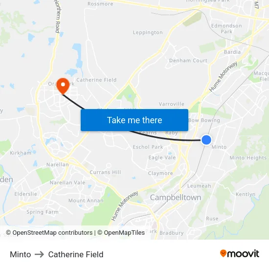 Minto to Catherine Field map