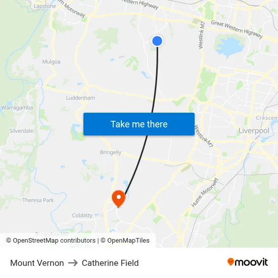 Mount Vernon to Catherine Field map