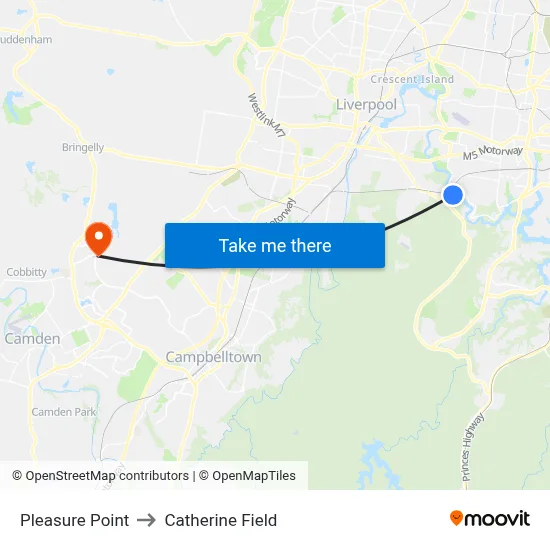 Pleasure Point to Catherine Field map