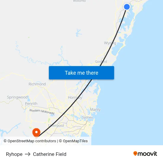 Ryhope to Catherine Field map
