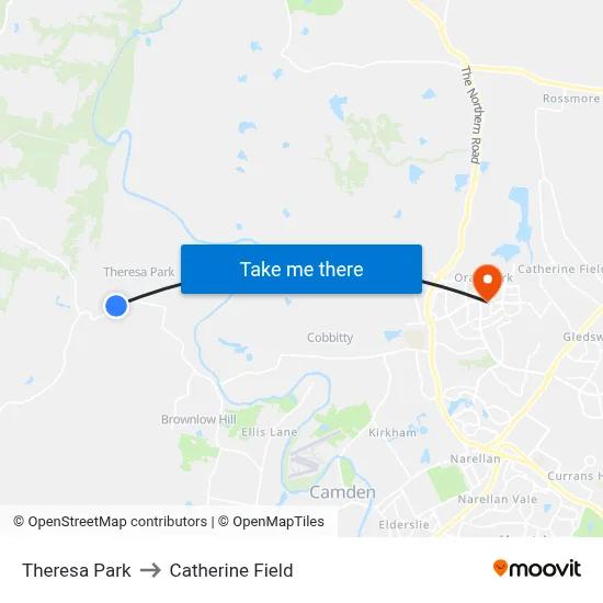 Theresa Park to Catherine Field map