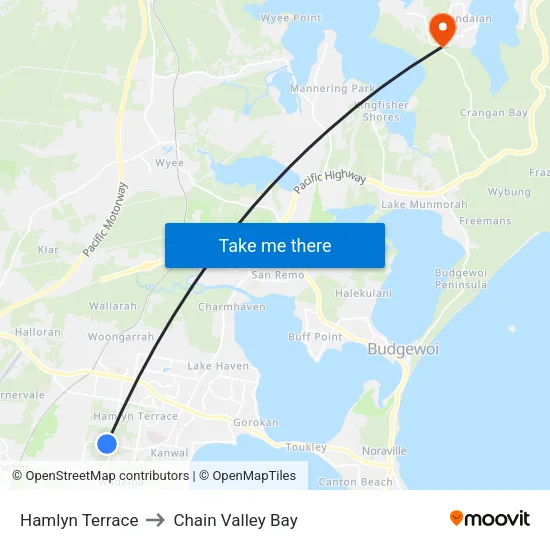 Hamlyn Terrace to Chain Valley Bay map