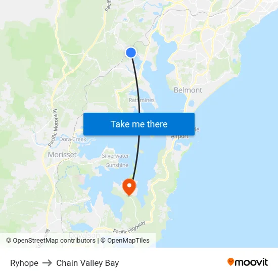 Ryhope to Chain Valley Bay map