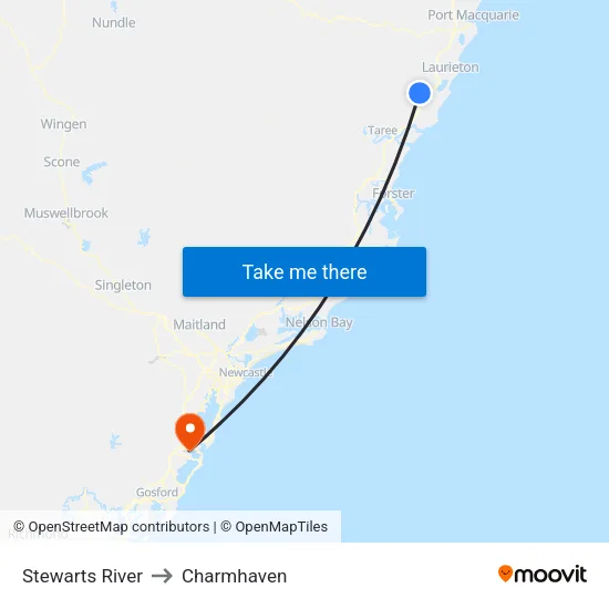 Stewarts River to Charmhaven map