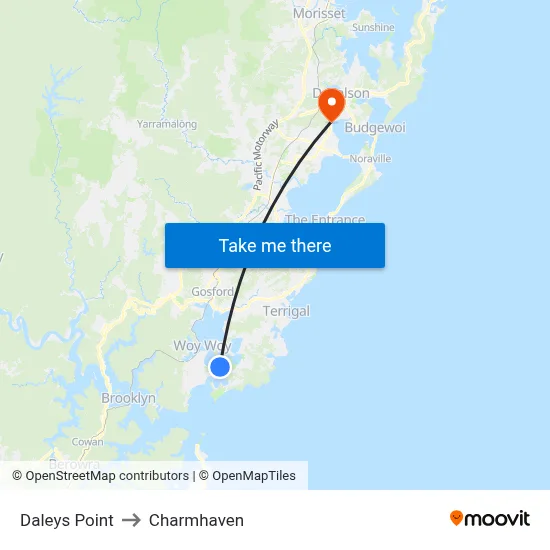 Daleys Point to Charmhaven map
