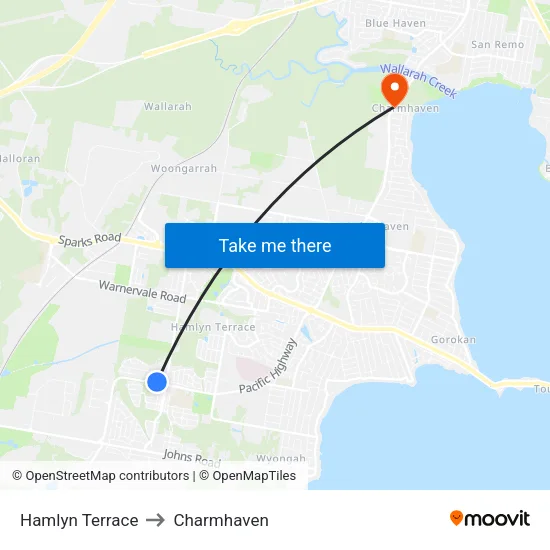 Hamlyn Terrace to Charmhaven map
