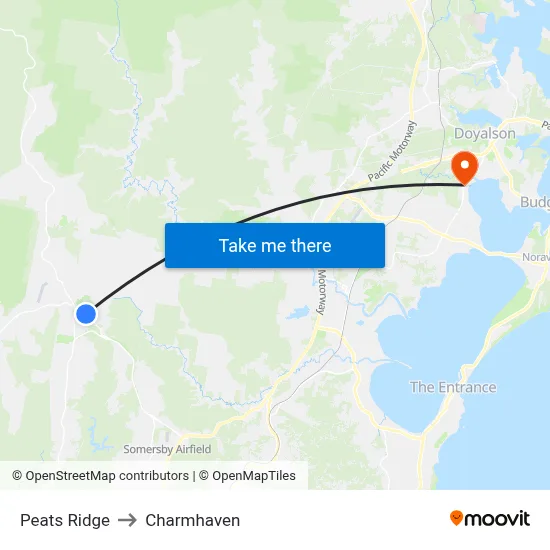 Peats Ridge to Charmhaven map