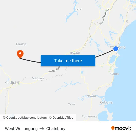 West Wollongong to Chatsbury map