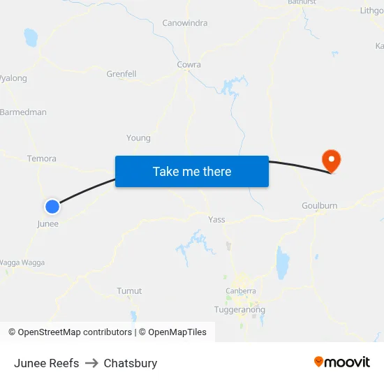 Junee Reefs to Chatsbury map