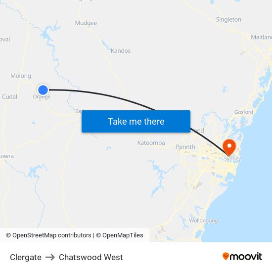 Clergate to Chatswood West map