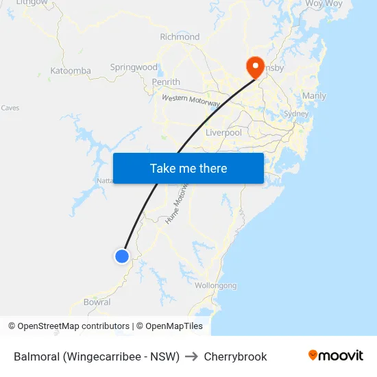 Balmoral (Wingecarribee - NSW) to Cherrybrook map