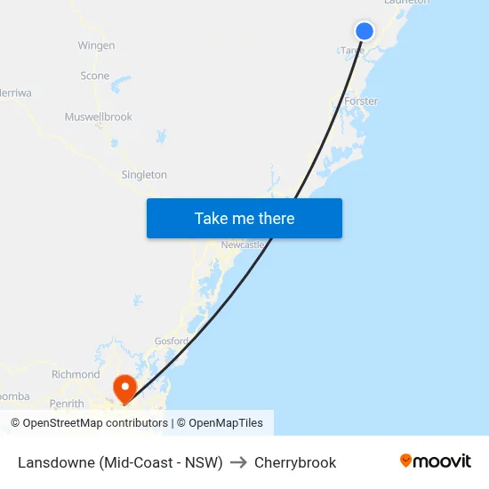 Lansdowne (Mid-Coast - NSW) to Cherrybrook map