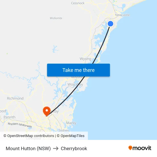 Mount Hutton (NSW) to Cherrybrook map