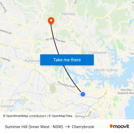 Summer Hill (Inner West - NSW) to Cherrybrook map