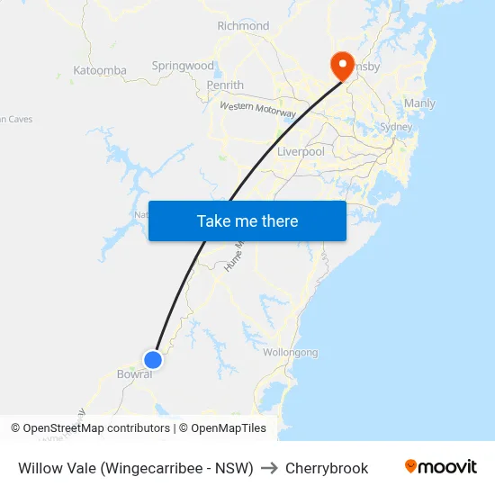 Willow Vale (Wingecarribee - NSW) to Cherrybrook map