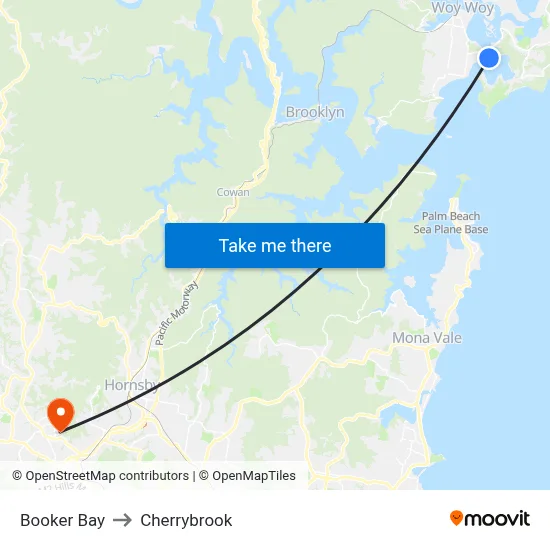 Booker Bay to Cherrybrook map