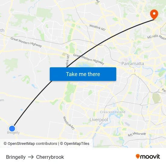 Bringelly to Cherrybrook map