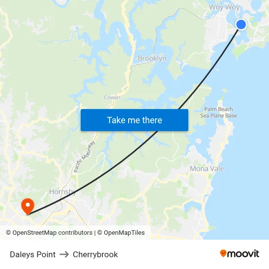 Daleys Point to Cherrybrook map
