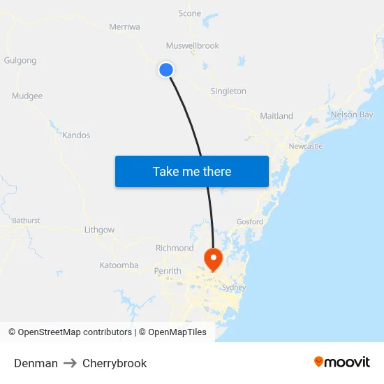 Denman to Cherrybrook map
