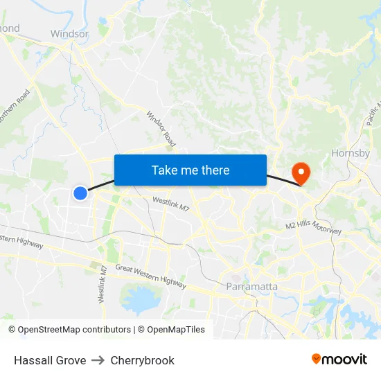 Hassall Grove to Cherrybrook map