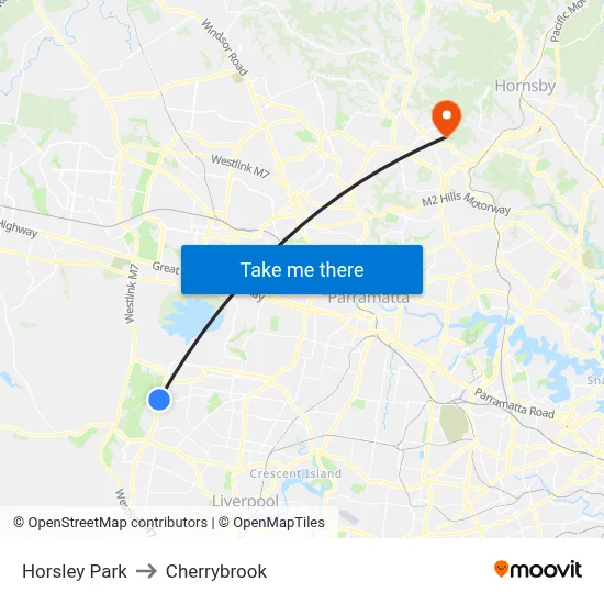 Horsley Park to Cherrybrook map