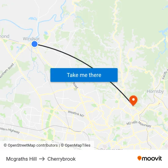 Mcgraths Hill to Cherrybrook map