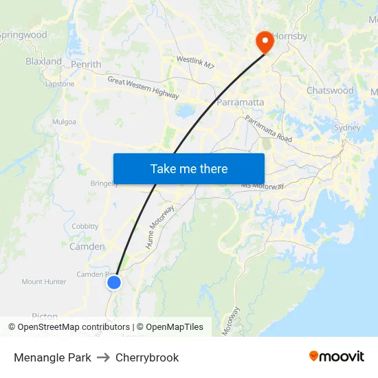 Menangle Park to Cherrybrook map