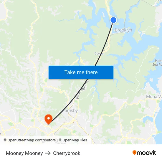 Mooney Mooney to Cherrybrook map