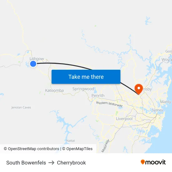 South Bowenfels to Cherrybrook map