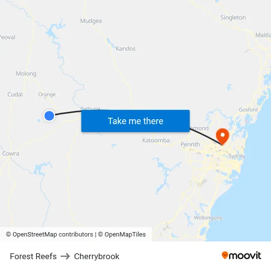 Forest Reefs to Cherrybrook map