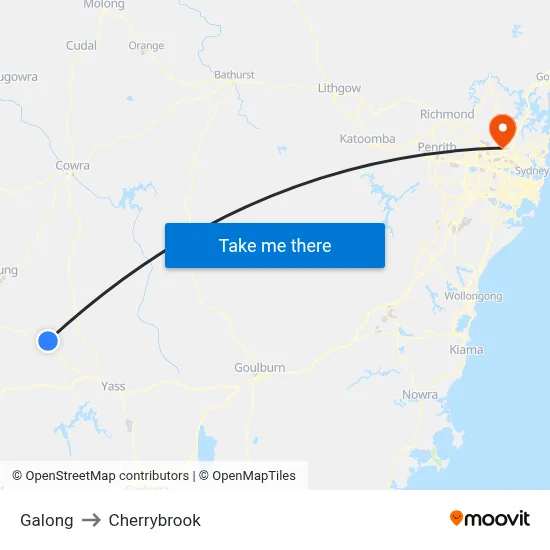 Galong to Cherrybrook map