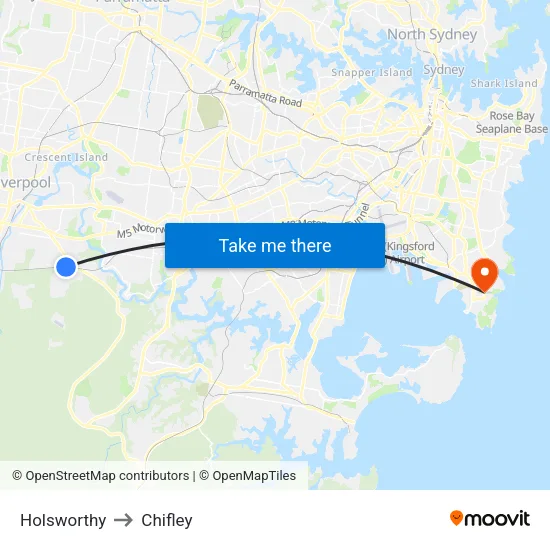 Holsworthy to Chifley map