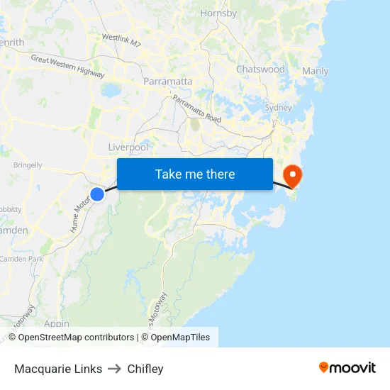 Macquarie Links to Chifley map