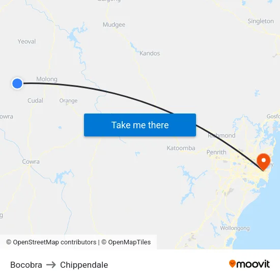 Bocobra to Chippendale map
