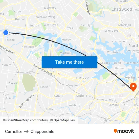 Camellia to Chippendale map