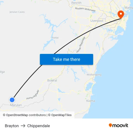 Brayton to Chippendale map