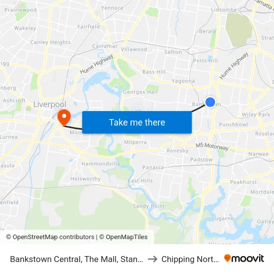 Bankstown Central, The Mall, Stand C to Chipping Norton map