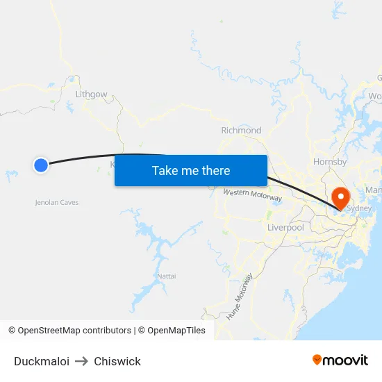 Duckmaloi to Chiswick map