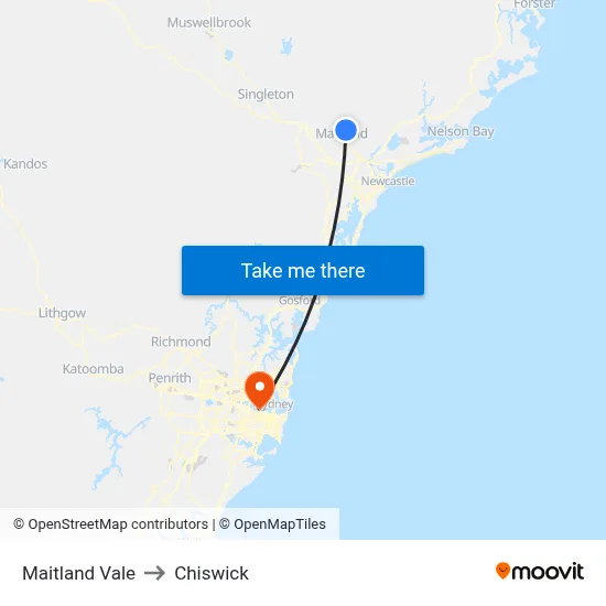 Maitland Vale to Chiswick map
