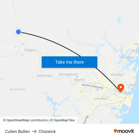 Cullen Bullen to Chiswick map