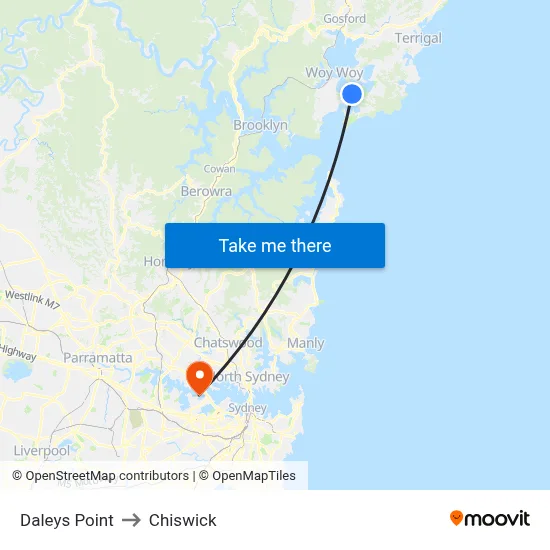 Daleys Point to Chiswick map