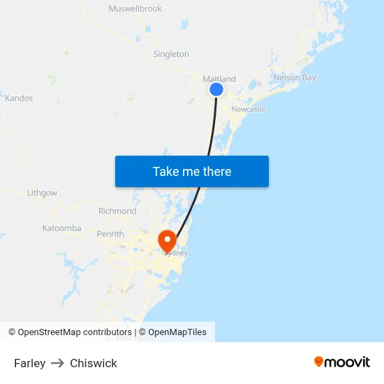 Farley to Chiswick map
