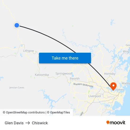 Glen Davis to Chiswick map