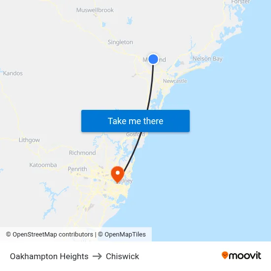 Oakhampton Heights to Chiswick map
