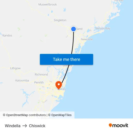 Windella to Chiswick map