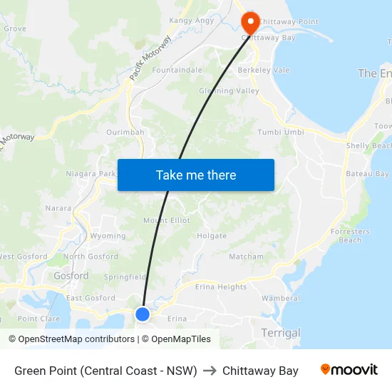 Green Point (Central Coast - NSW) to Chittaway Bay map